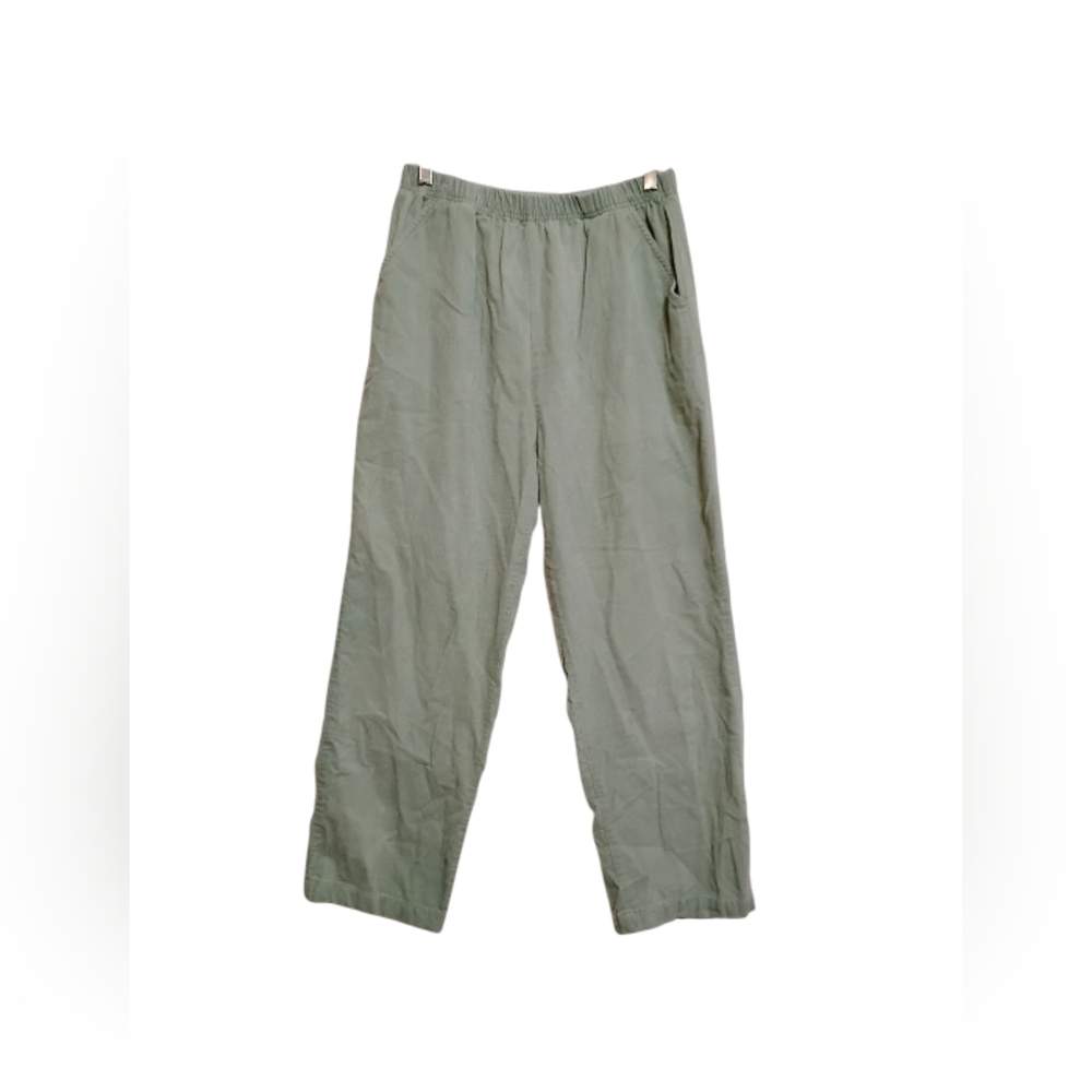 Women's Light Green CORDUROY Fabric Casual PullOn Pants VILLAGE SQUARE 12P Swazi